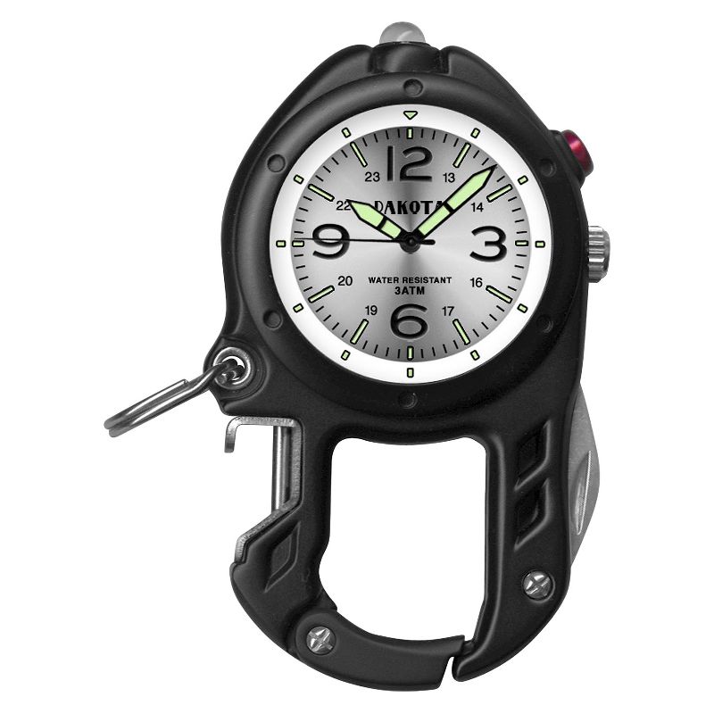 Men's Dakota Bottle Opener and LED Light Clip Watch - Black