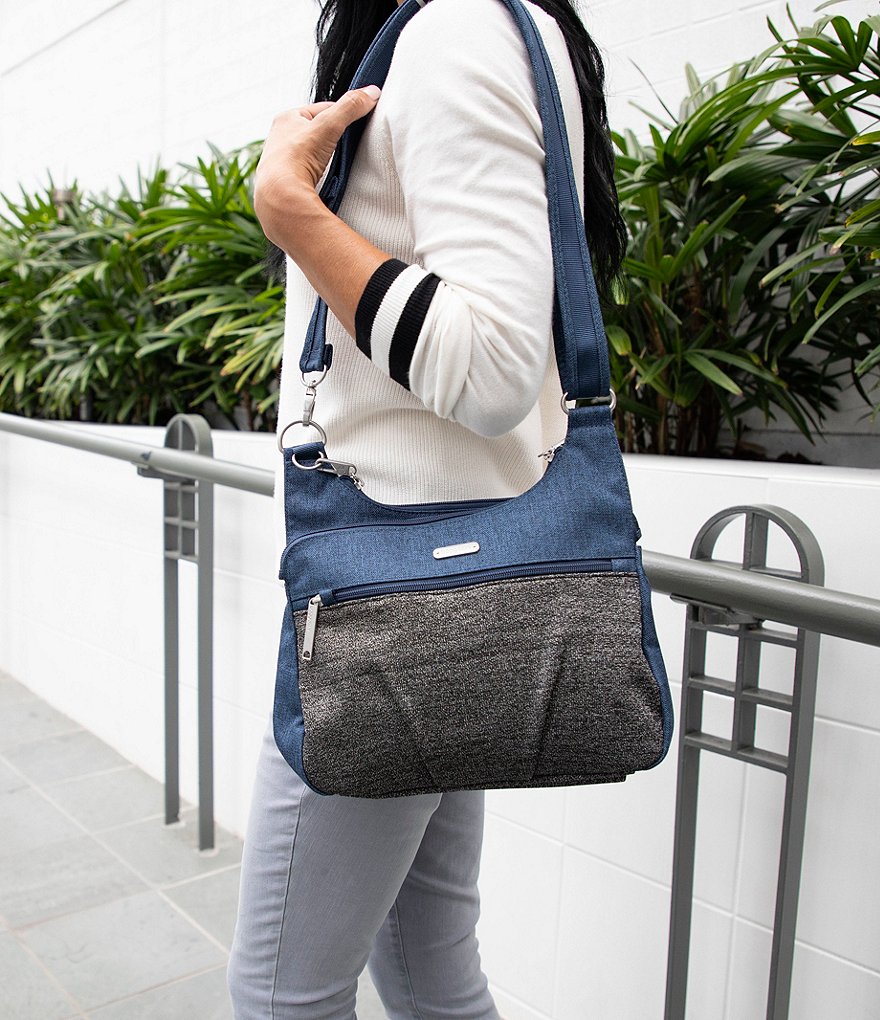 Baggallini Anti-Theft Cross Over Crossbody Bag With Removable Wristlet