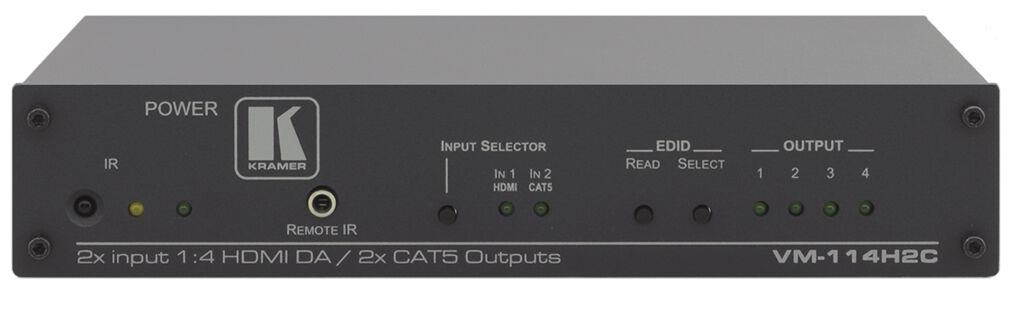 Kramer VM-114H2C 2x1:4 (2 HDMI + 2 Cat5 Transmitter) Distribution Amplifier