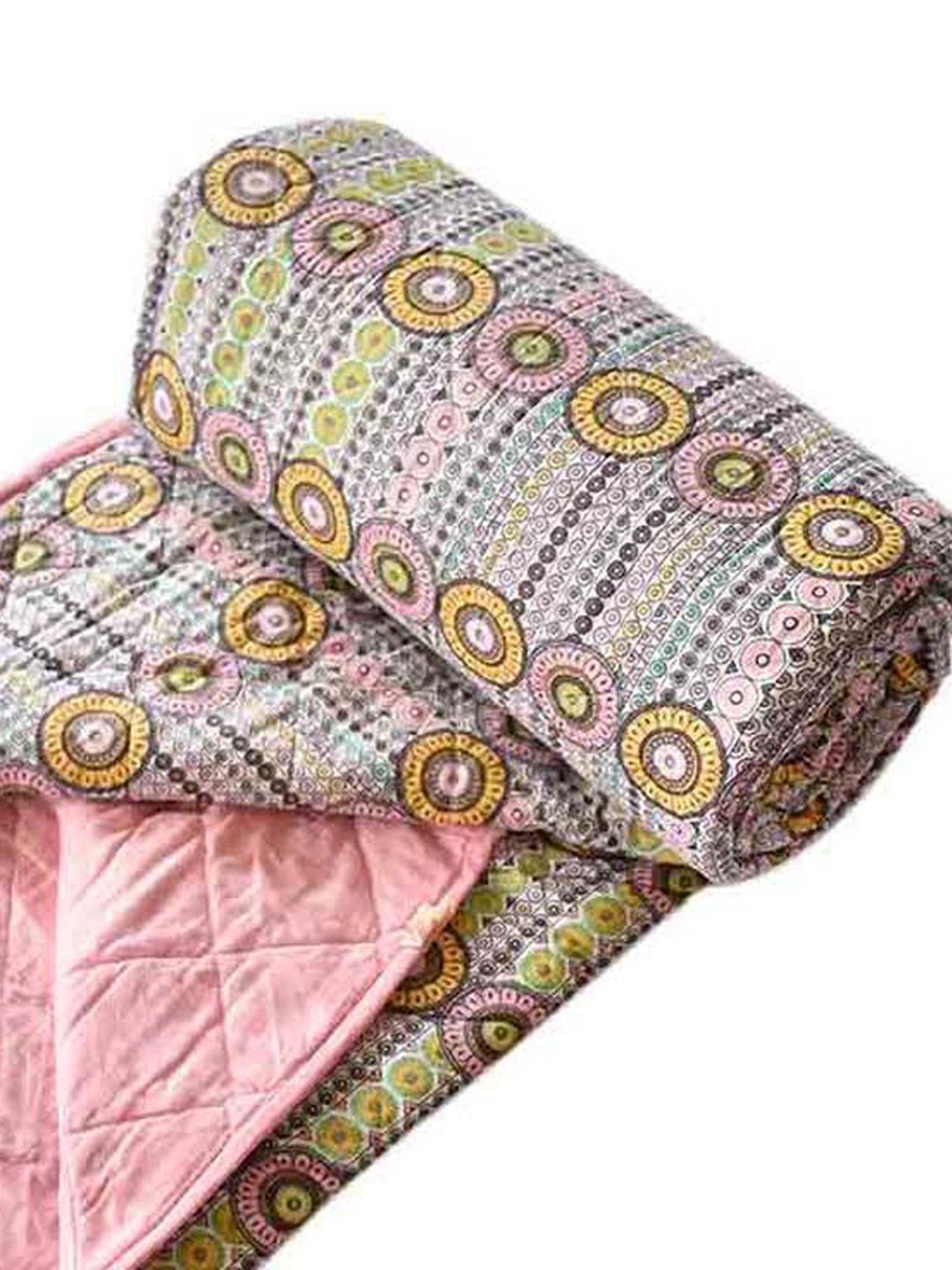 Fanusta Manzhar Multicolor 180 TC Mulmul Jaipuri Rajai - Set of 1