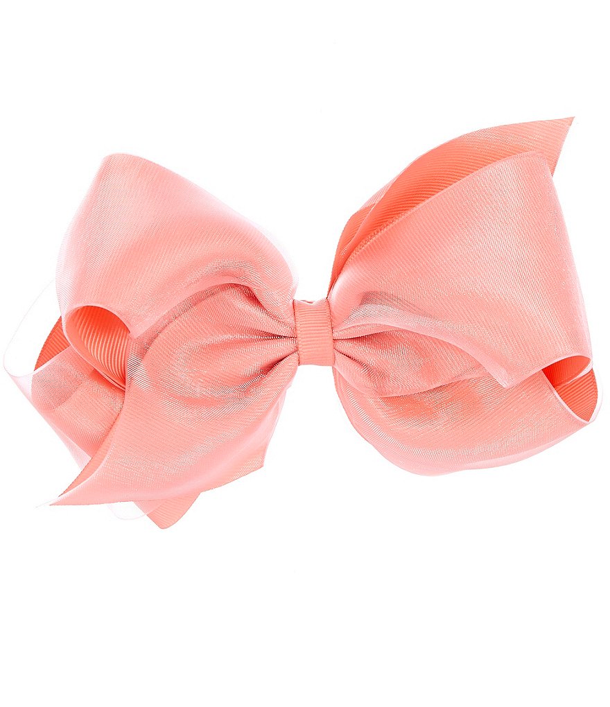 Copper Key Girls Organza-Overlay King Bow