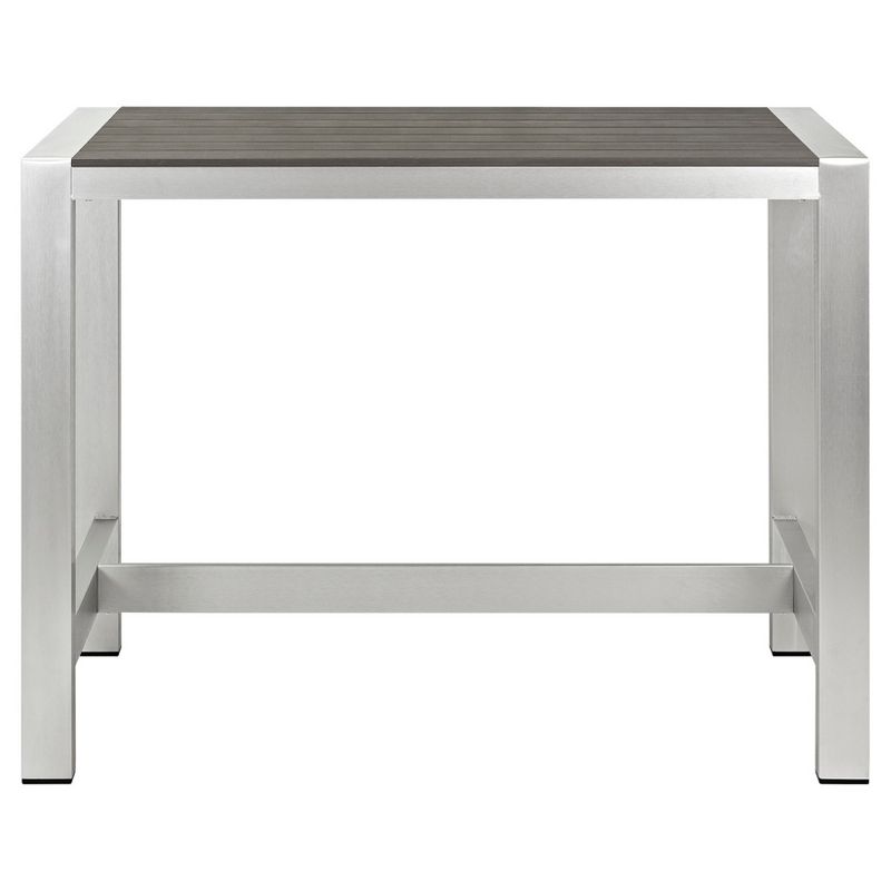 Renaissance Square Outdoor Patio Stacking Table - Gray - Vifah