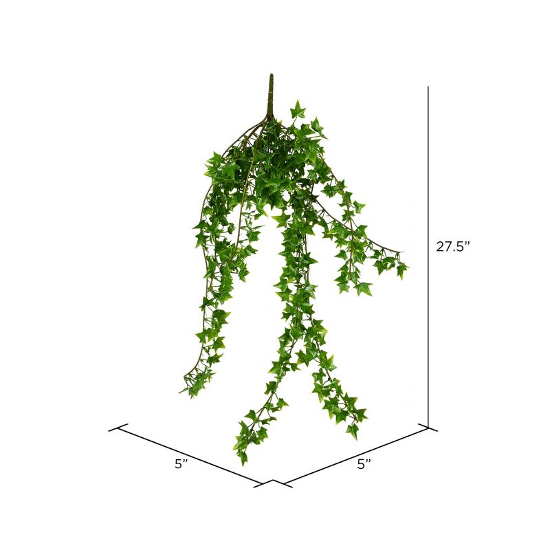 Vickerman 27.5" Artificial Green Ivy Hanging Bush.