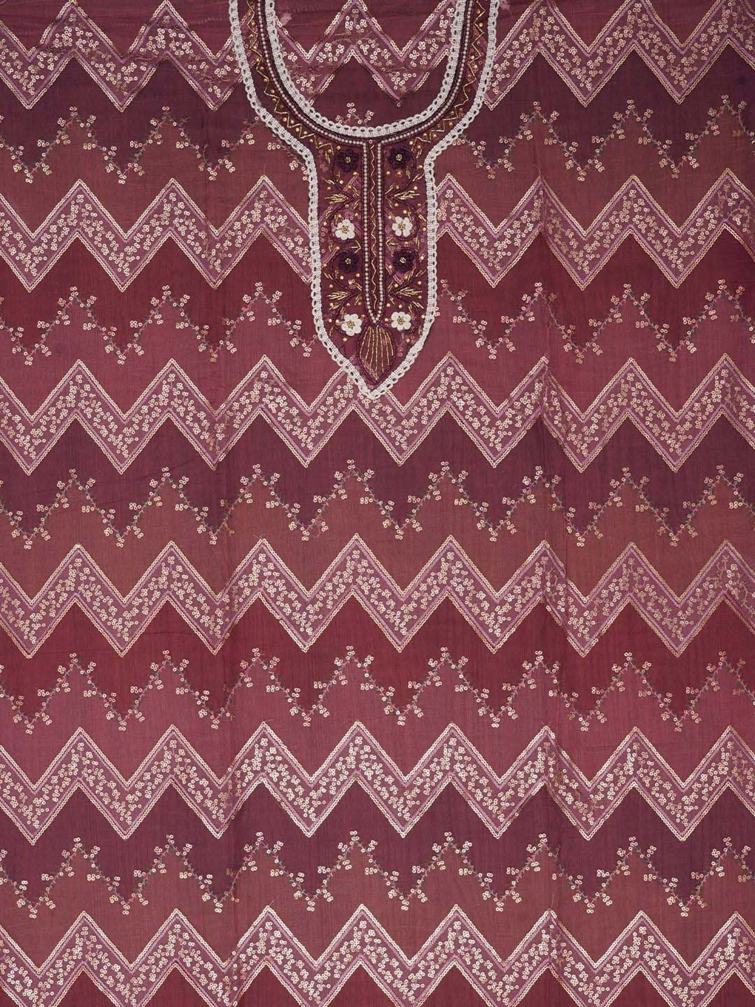 Jaipur Kurti Purple Embroidered Unstitched Dress Material