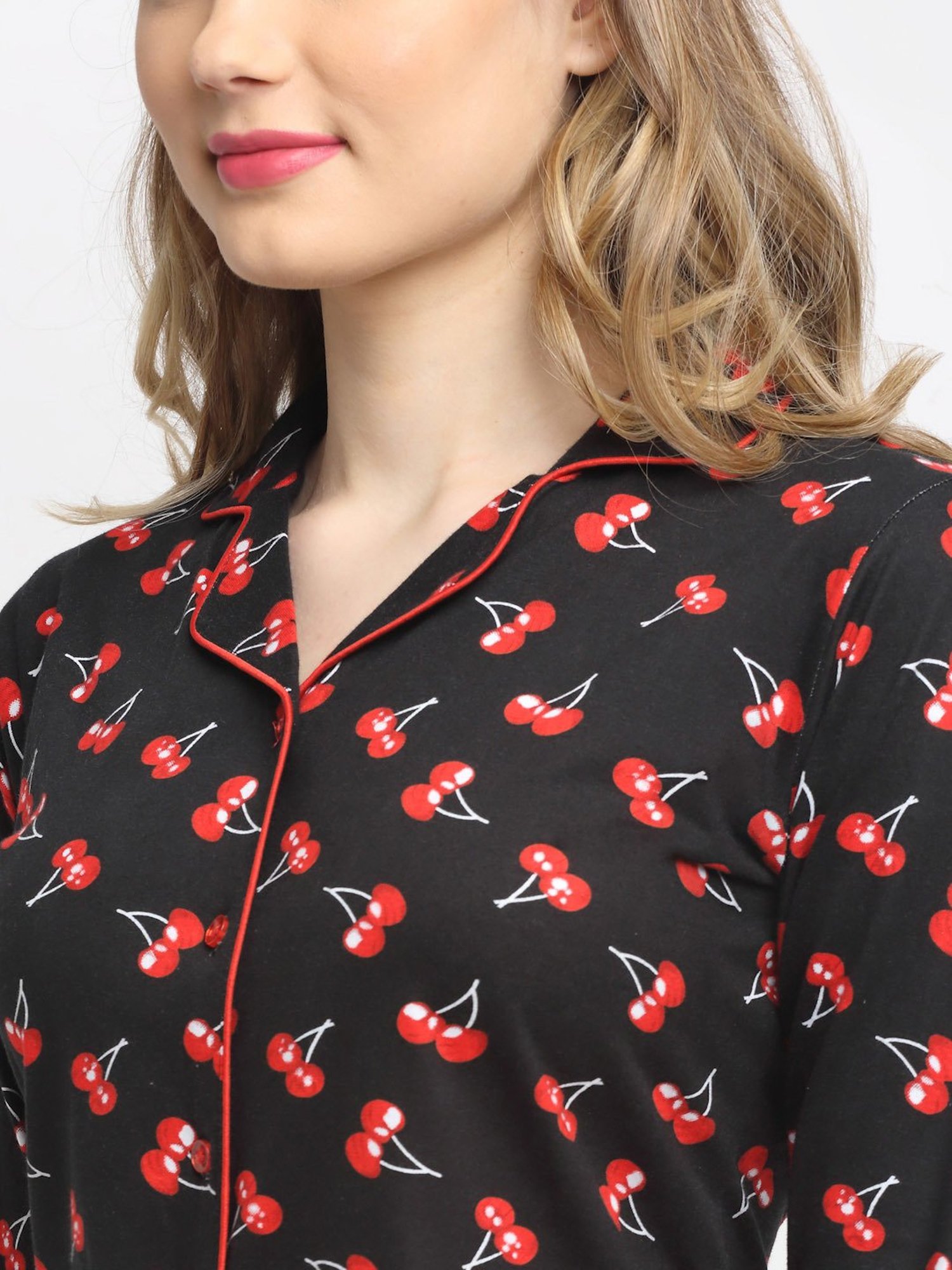 Boston Club Black Printed Shirt With Pyjamas