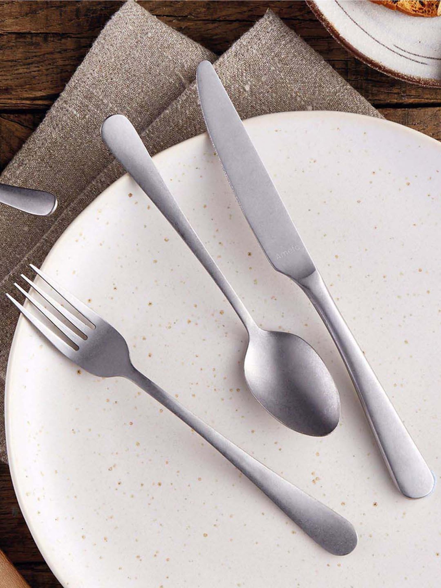 Amefa Silver Stainless Steel Dinner Knives - Set of 12