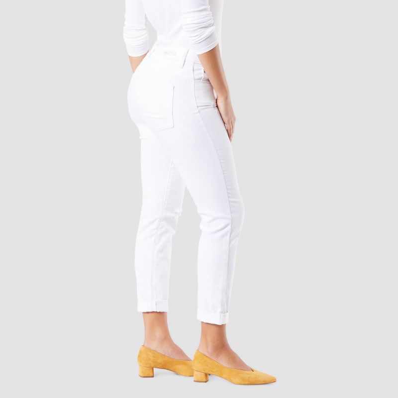 DENIZEN® from Levi's® Women's Mid-Rise Distressed Modern Slim Cuffed Jeans - White 16