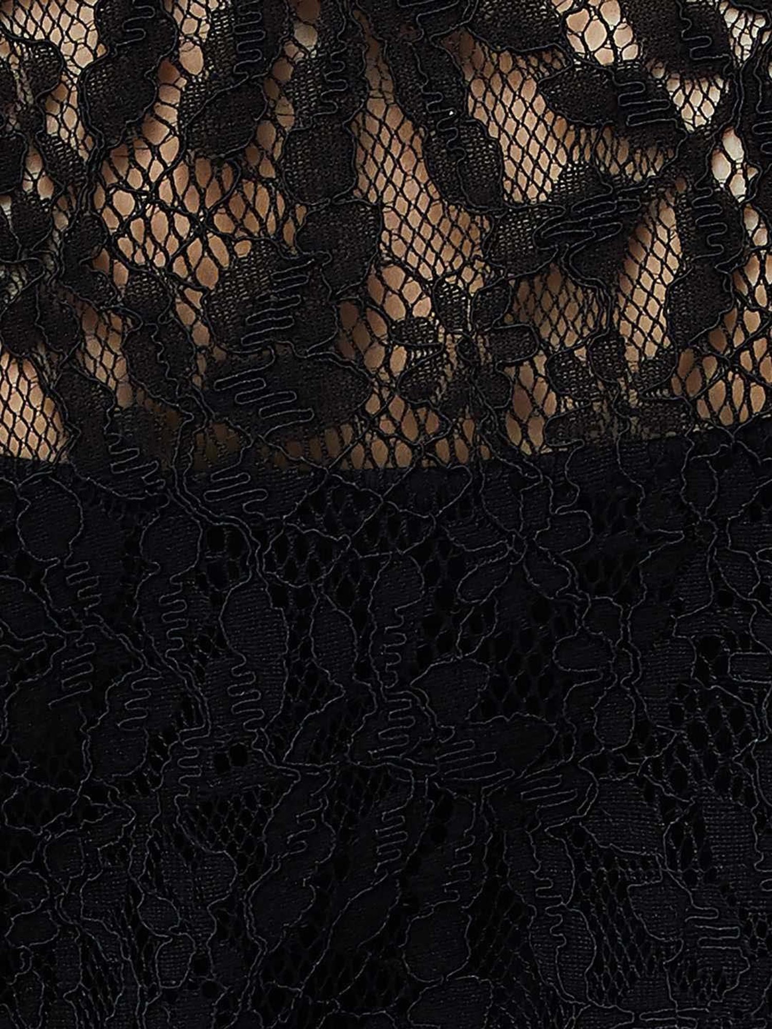 Code by Lifestyle Black Self Pattern Top With Camisole