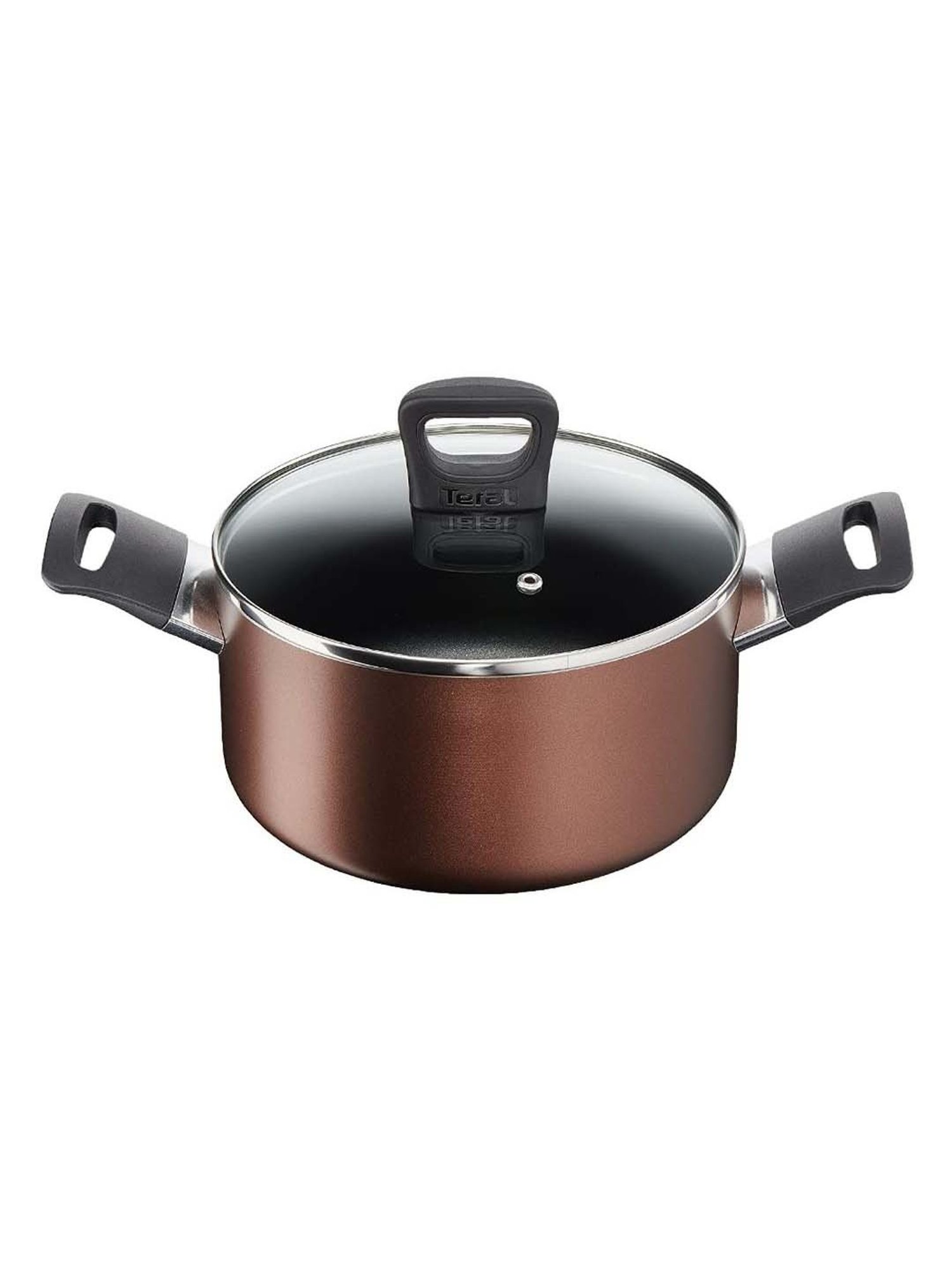 Tefal Super Cook Plus Brown Aluminium 24 cm Non Stick Stew Pot With Lid (2.4 L)