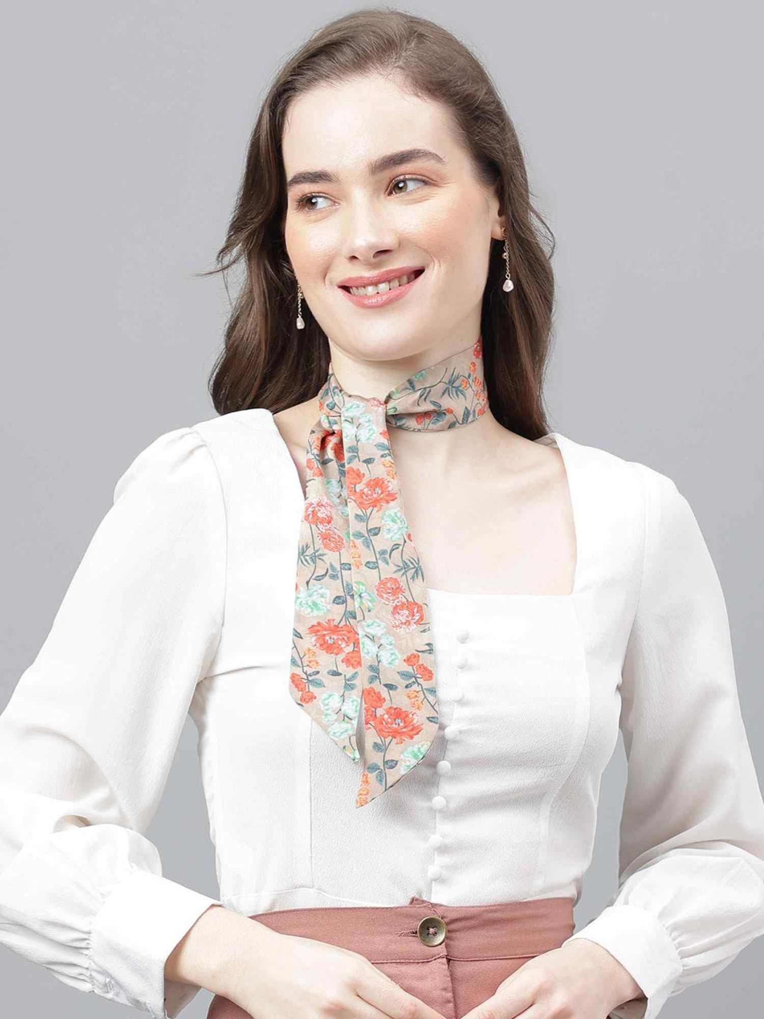 Aditi Wasan White Floral Stole
