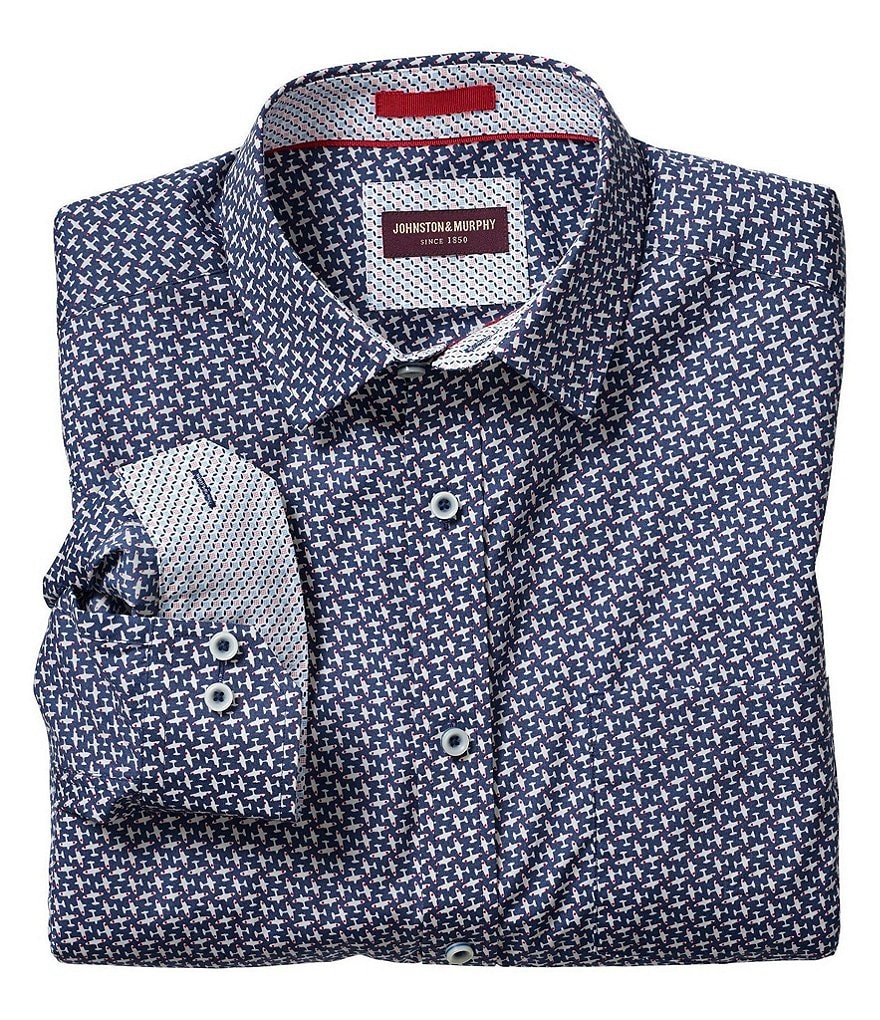 Visconti Multi-Color Polka Dot Long-Sleeve Woven Shirt