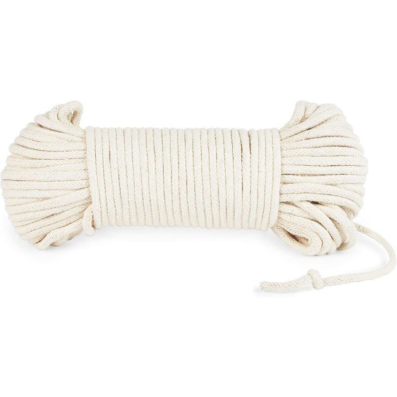 Okuna Outpost 2 Pack White Cotton Clothesline Cord for Laundry Lines, Arts and Crafts (0.19 in, 100 Ft)