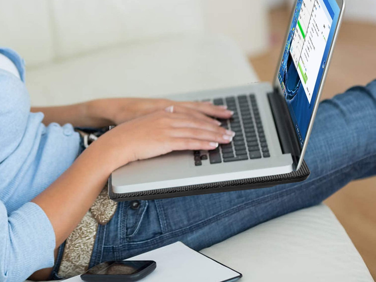 Laptop Cooling Pad, Laptop Cooler with 5 Quiet Red LED Fans for 12"-17" Inch Laptop, Dual USB 2.0 Ports, Portable Angle Adjustable Laptop Stand for Gaming Laptop-Green