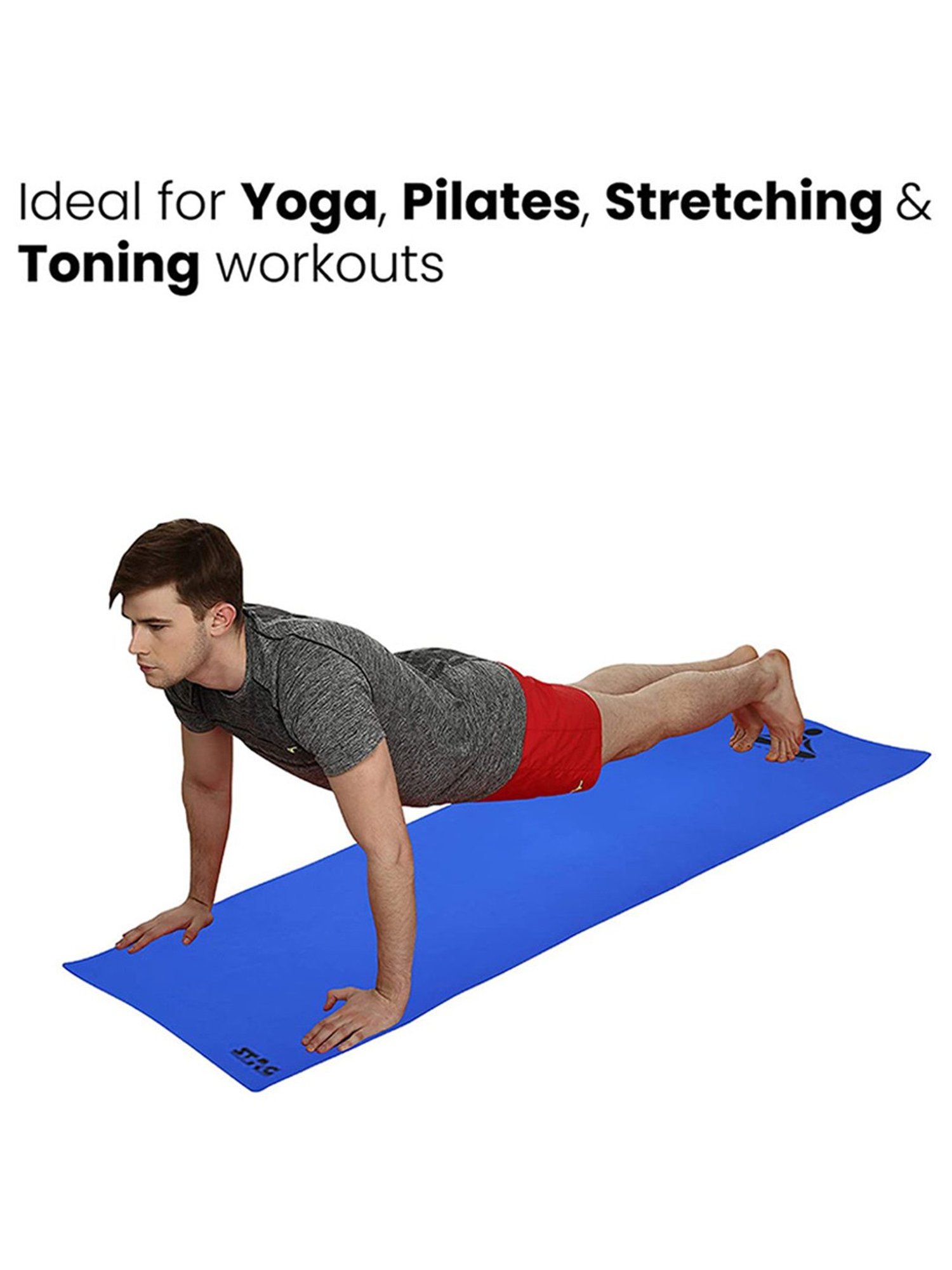 Stag Global Anti-Slip Yoga Mat (Blue) Size - 6X2 Ft