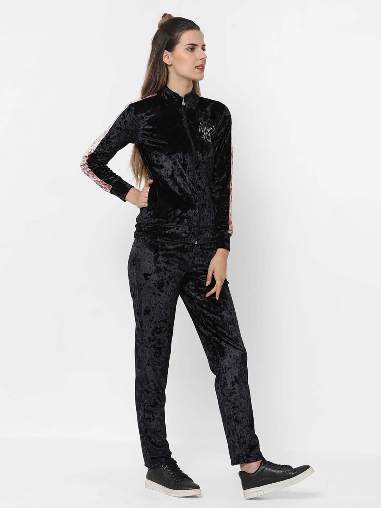 Sweet Dreams Jet Black Printed Track Suit