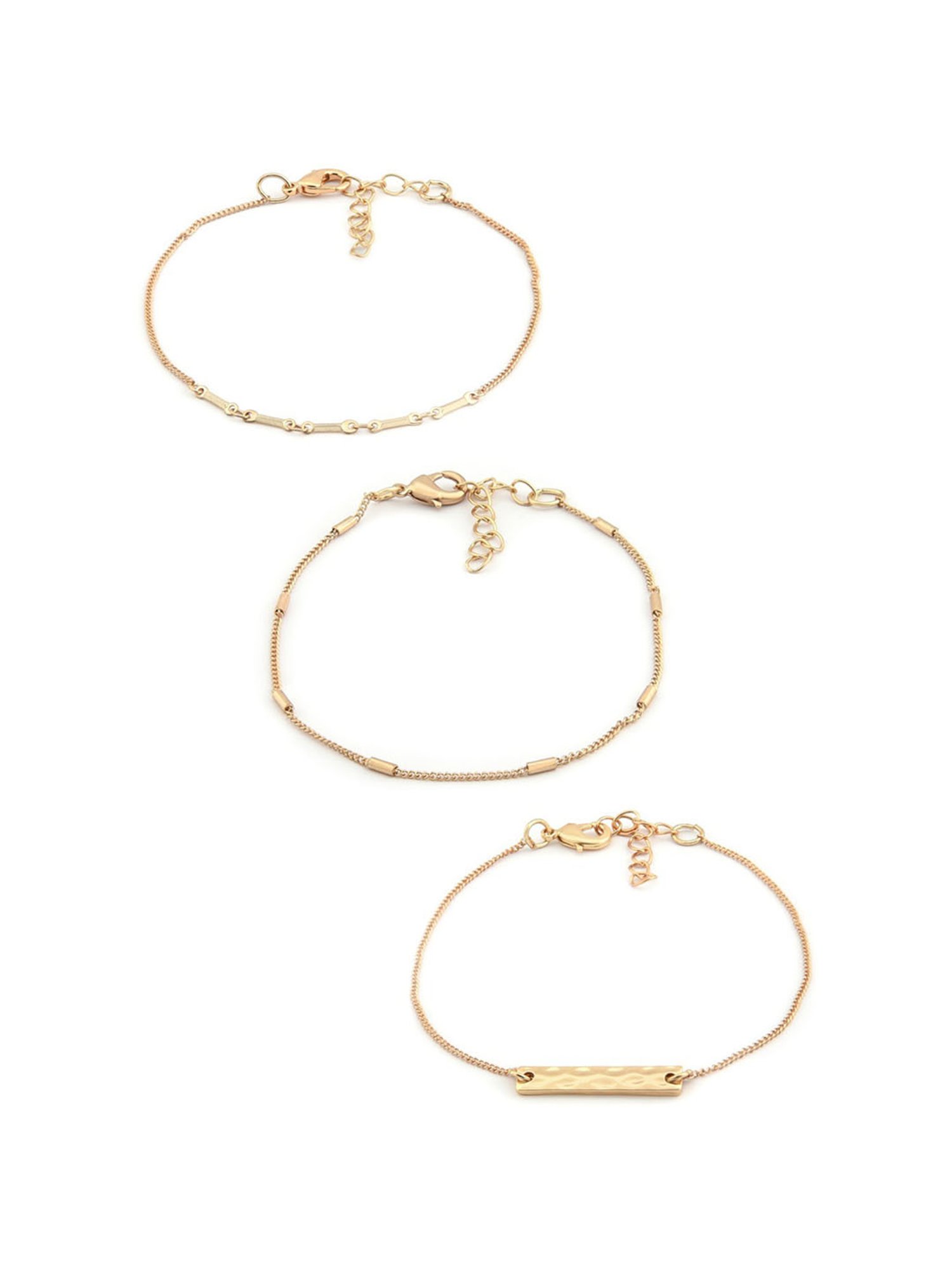 Zaveri Pearls Gold Tone Set of 9 Contemporary Stackable Bracelets-ZPFK11514