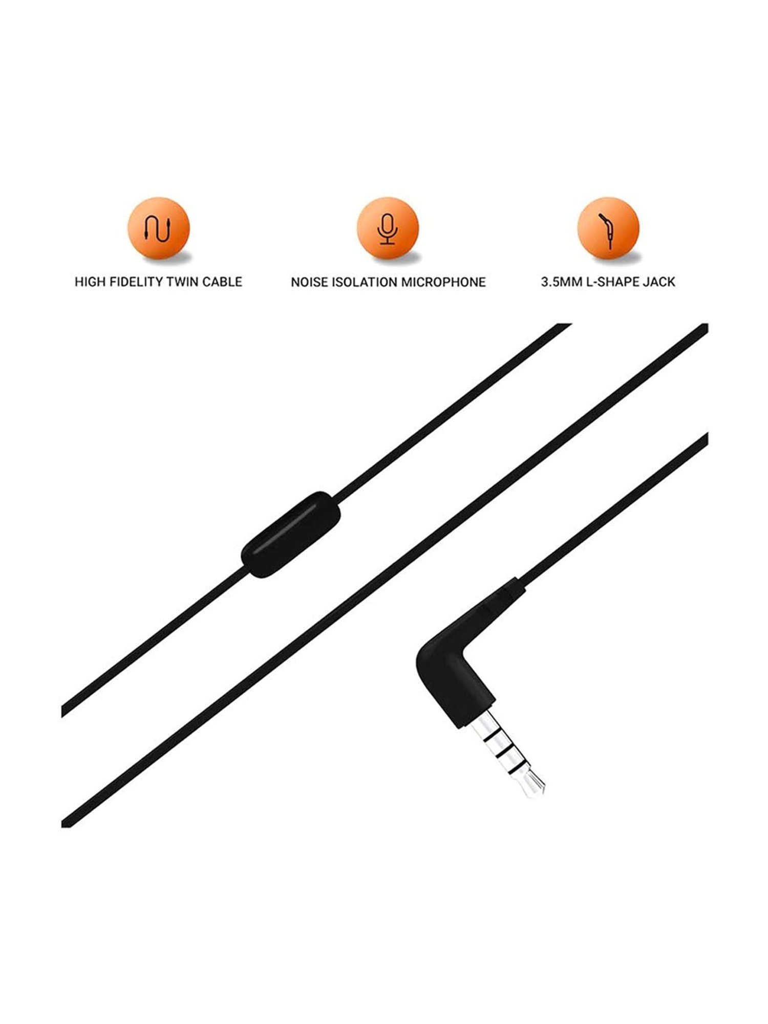 Jbl C50Hi In-Ear Wired Earphones With Mic (Black)