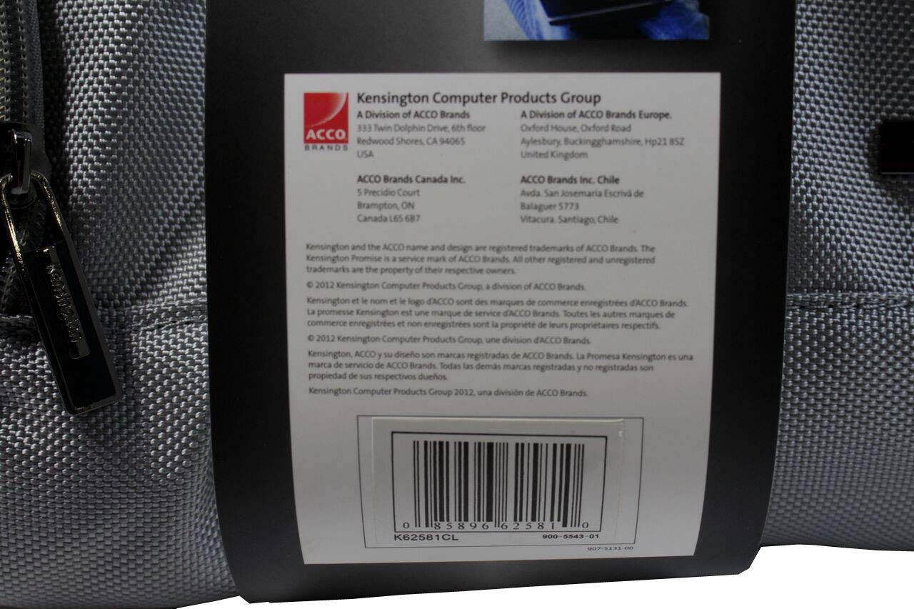 Kensington K62581 15.6" Nylon Traveller Laptop Backpack 0K62581 CN-0K62581 K26581CL
