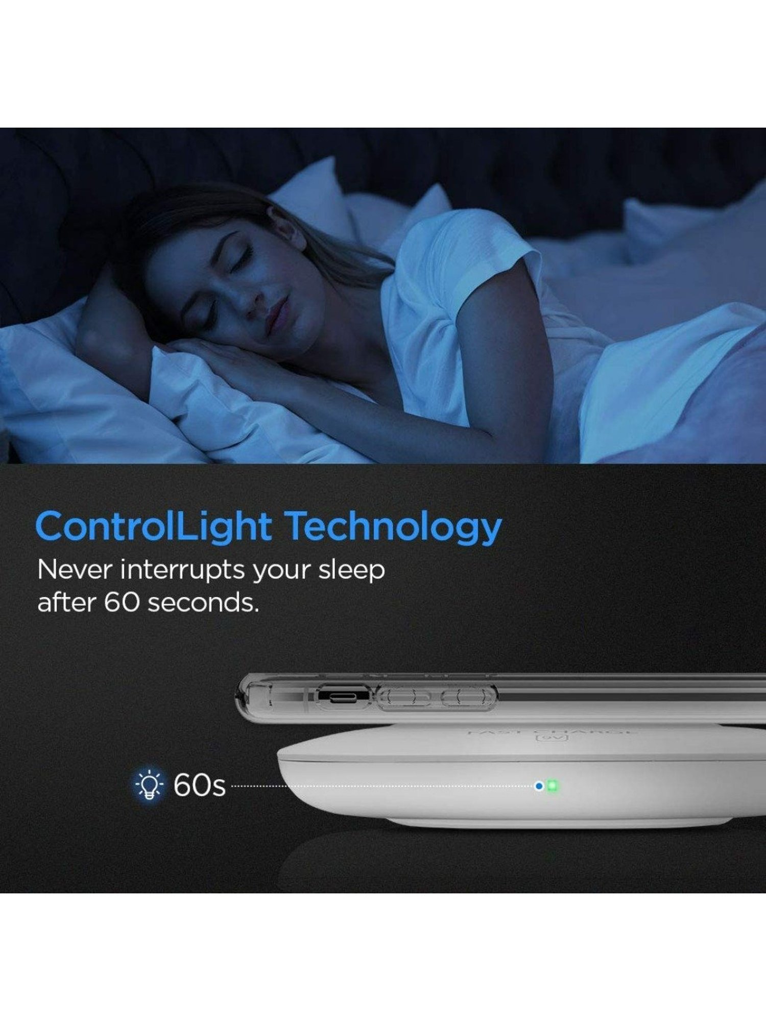 Spigen F301W, 10W Fast Wireless Charger Compatible For All Qi-Enabled Smartphones (White)