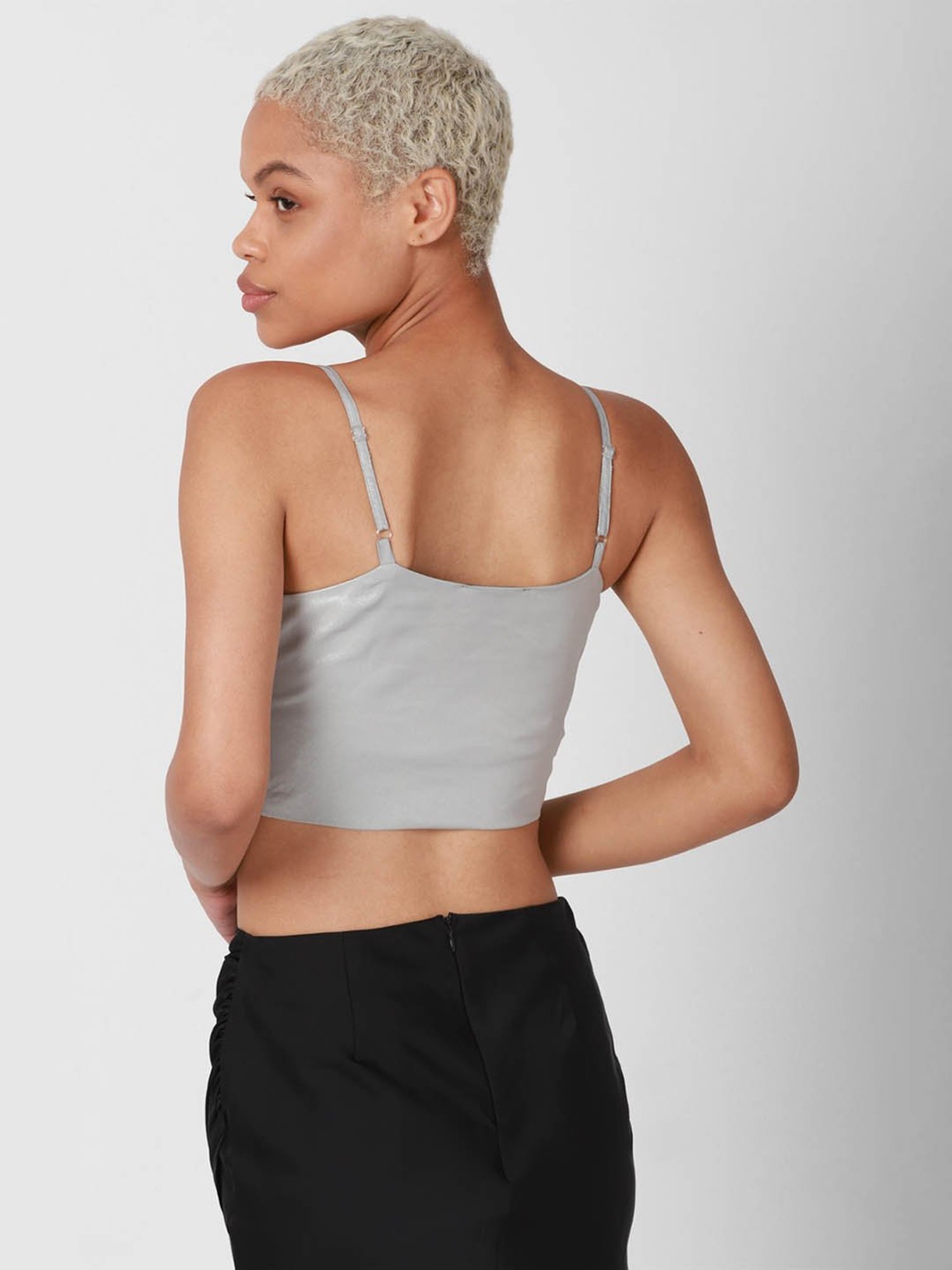 Forever 21 Grey Regular Fit Crop Cami Top