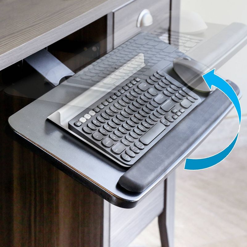 Airlift 360 Degree Ball Bearing Adjustable Ergonomic Keyboard Tray Black - Seville Classics