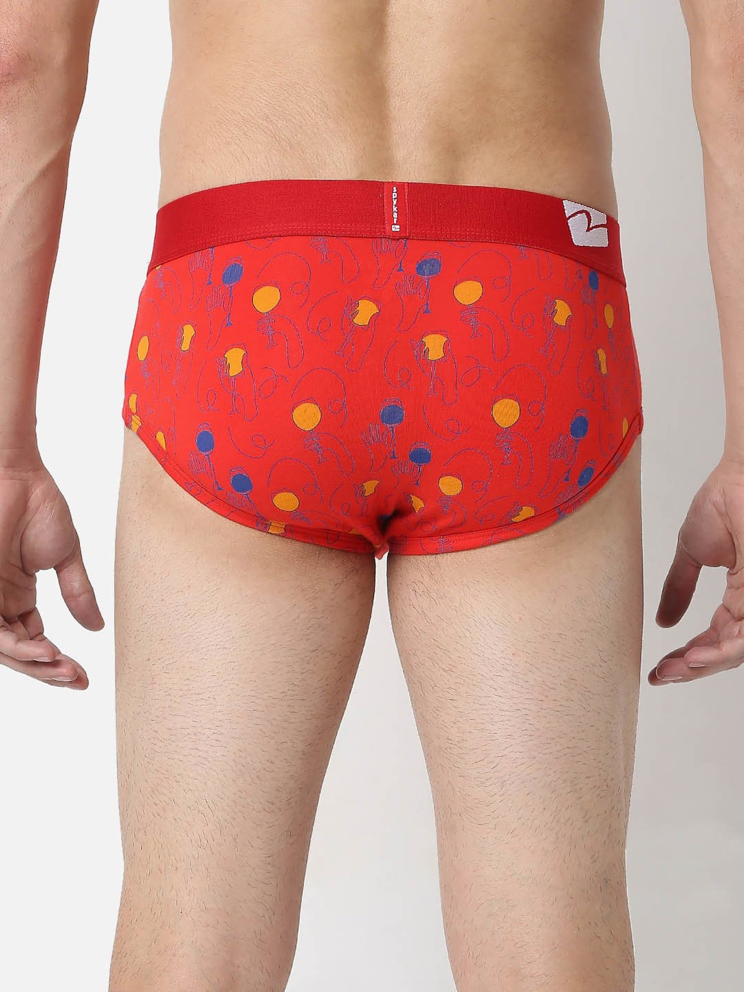 UnderJeans by Spykar Red Round Neck Regular Fit Briefs