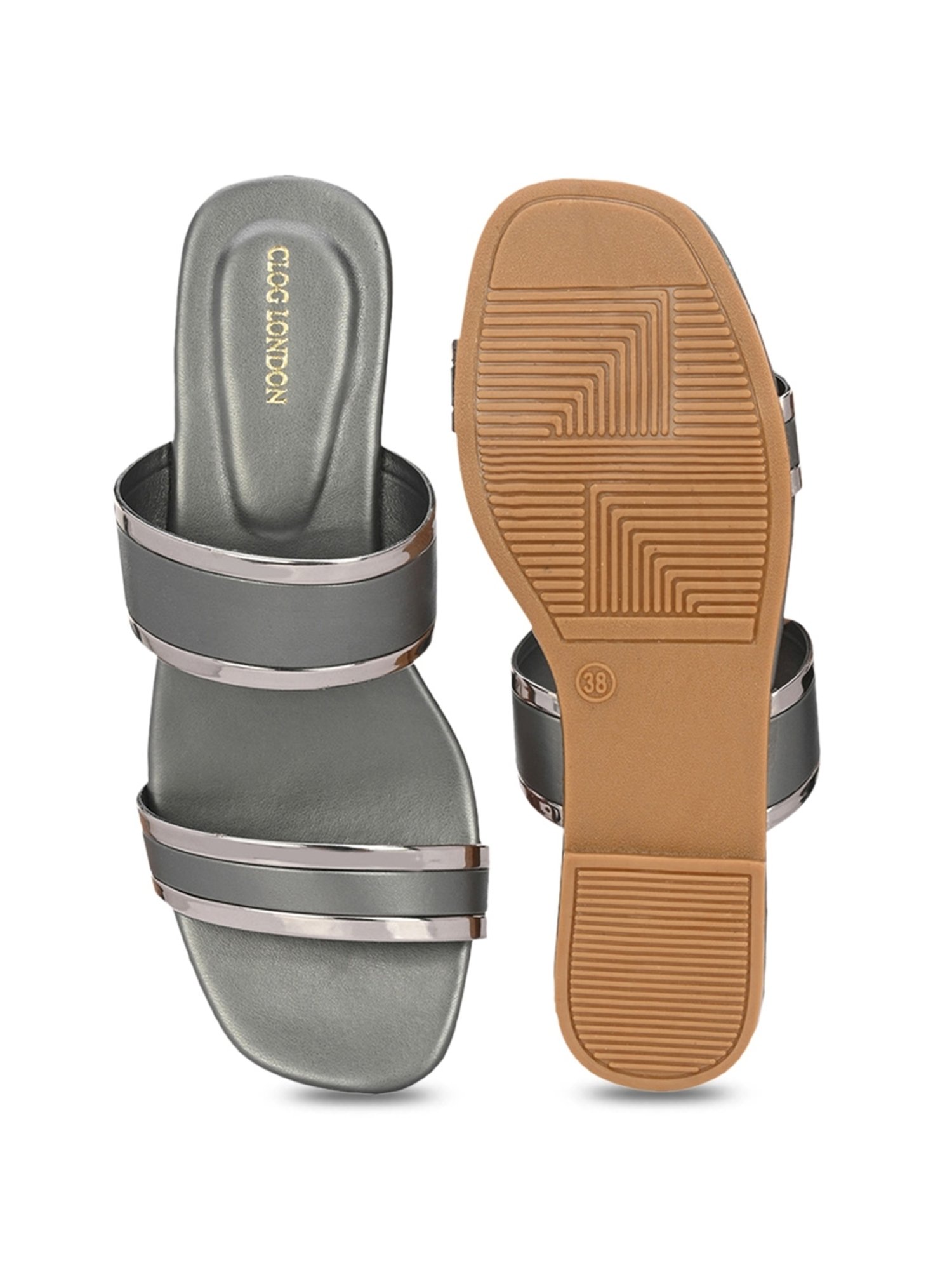 Clog London Women's Grey Casual Sandals