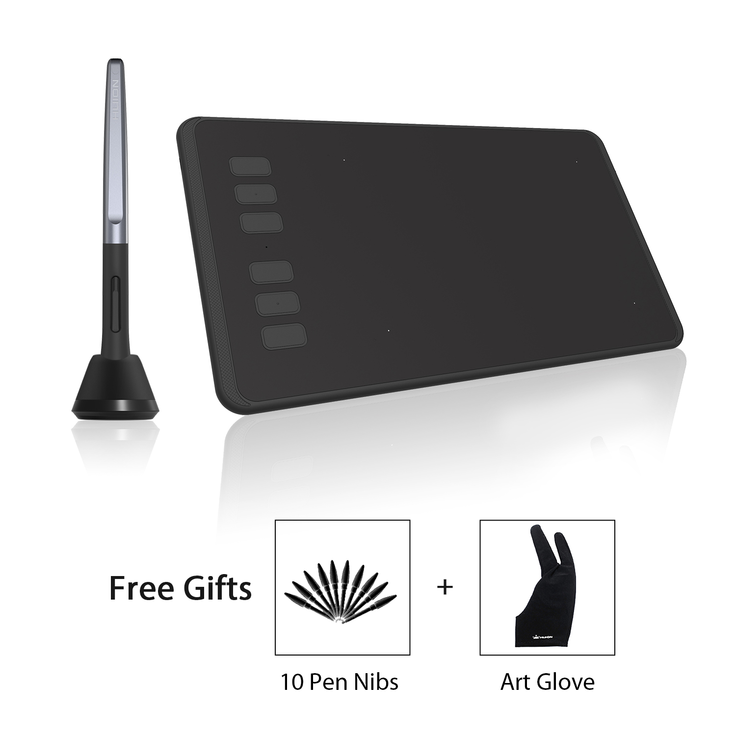 Huion H640P Digital Graphics Drawing Pen Tablet 6.3 x 3.9 Inch with Battery-Free Pen 8192 Pressure Sensitivity and 6 Shortcut Keys