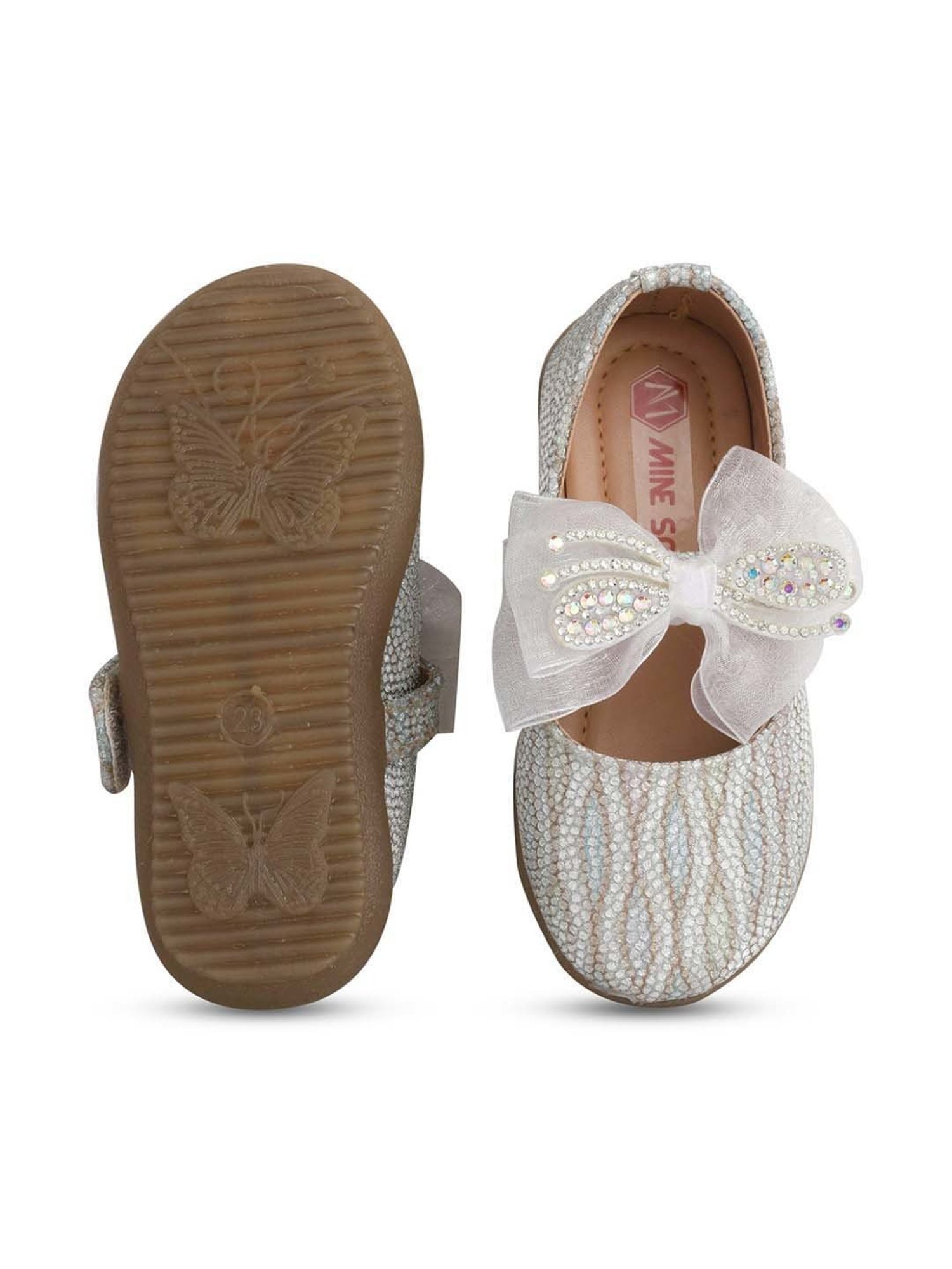 Minesole Kids Silver Mary Jane Shoes