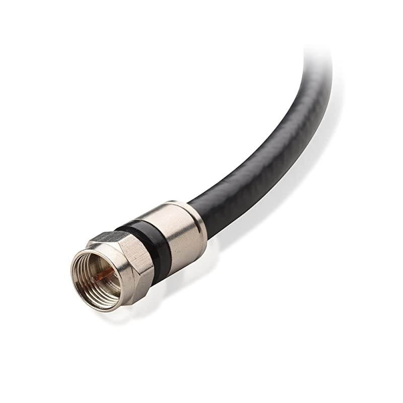 CL2 InWall Rated CM Quad Shielded Coaxial RG6 Coax in Black 100 Feet