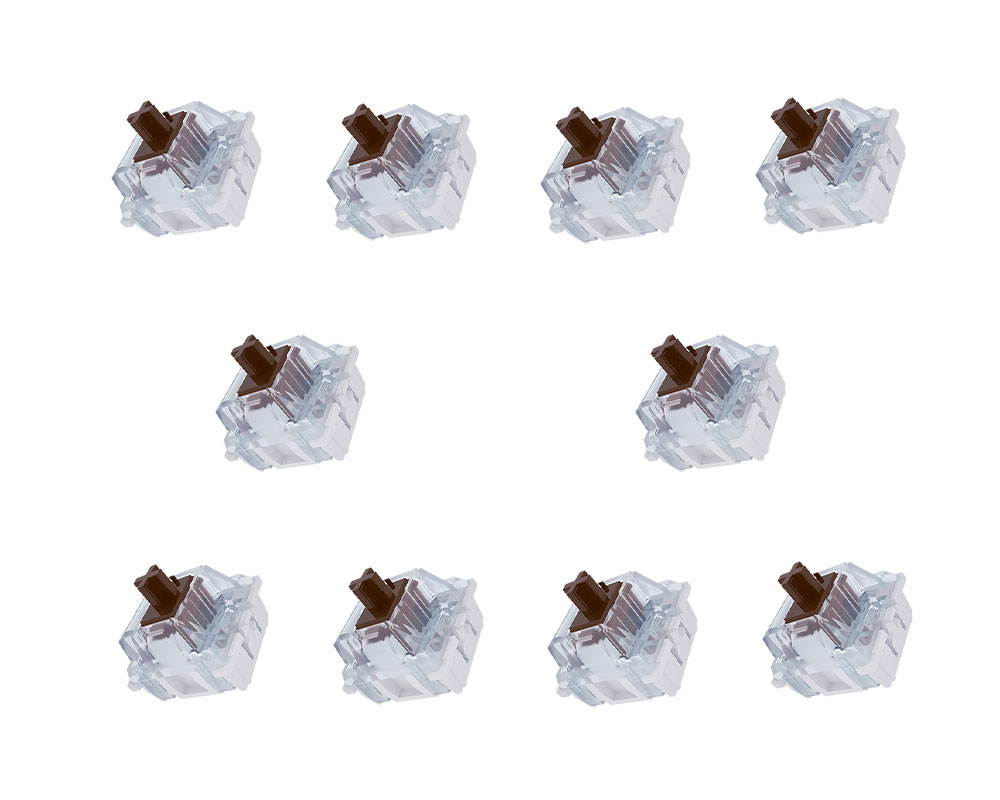 Gateron Mechanical Switch 3 PIN RGB DIY Replaceable Switches for Mechanical Gaming Keyboard (Gateron Mechanical Brown Switch 10 PCS) (Multiple)