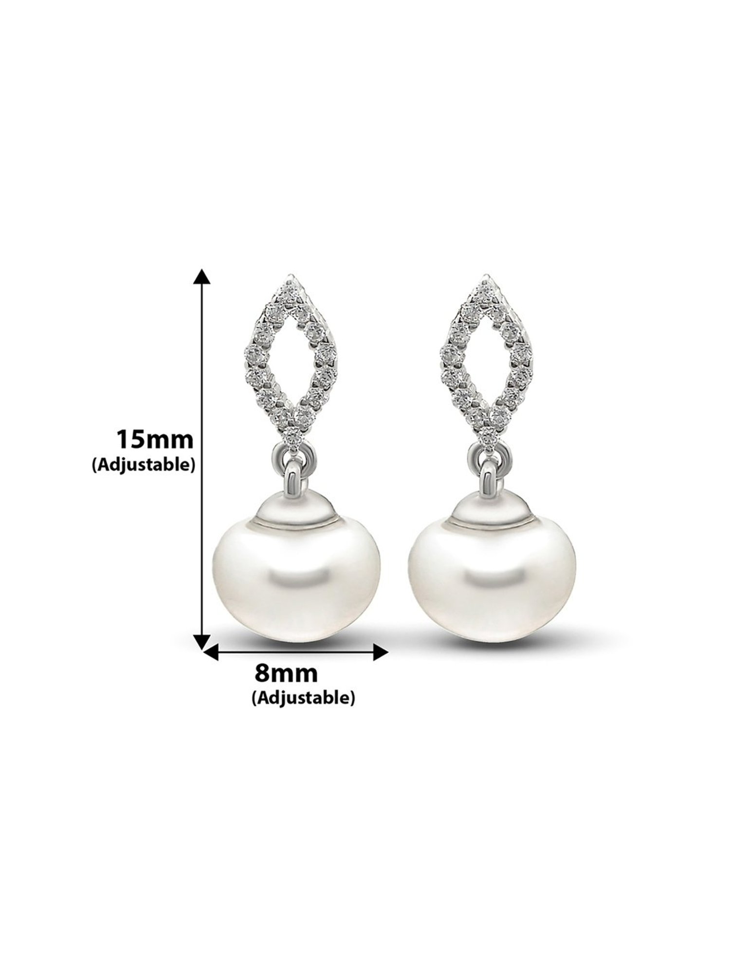 Silberry 92.5 Sterling Silver Pearl Fruit Earrings for Women