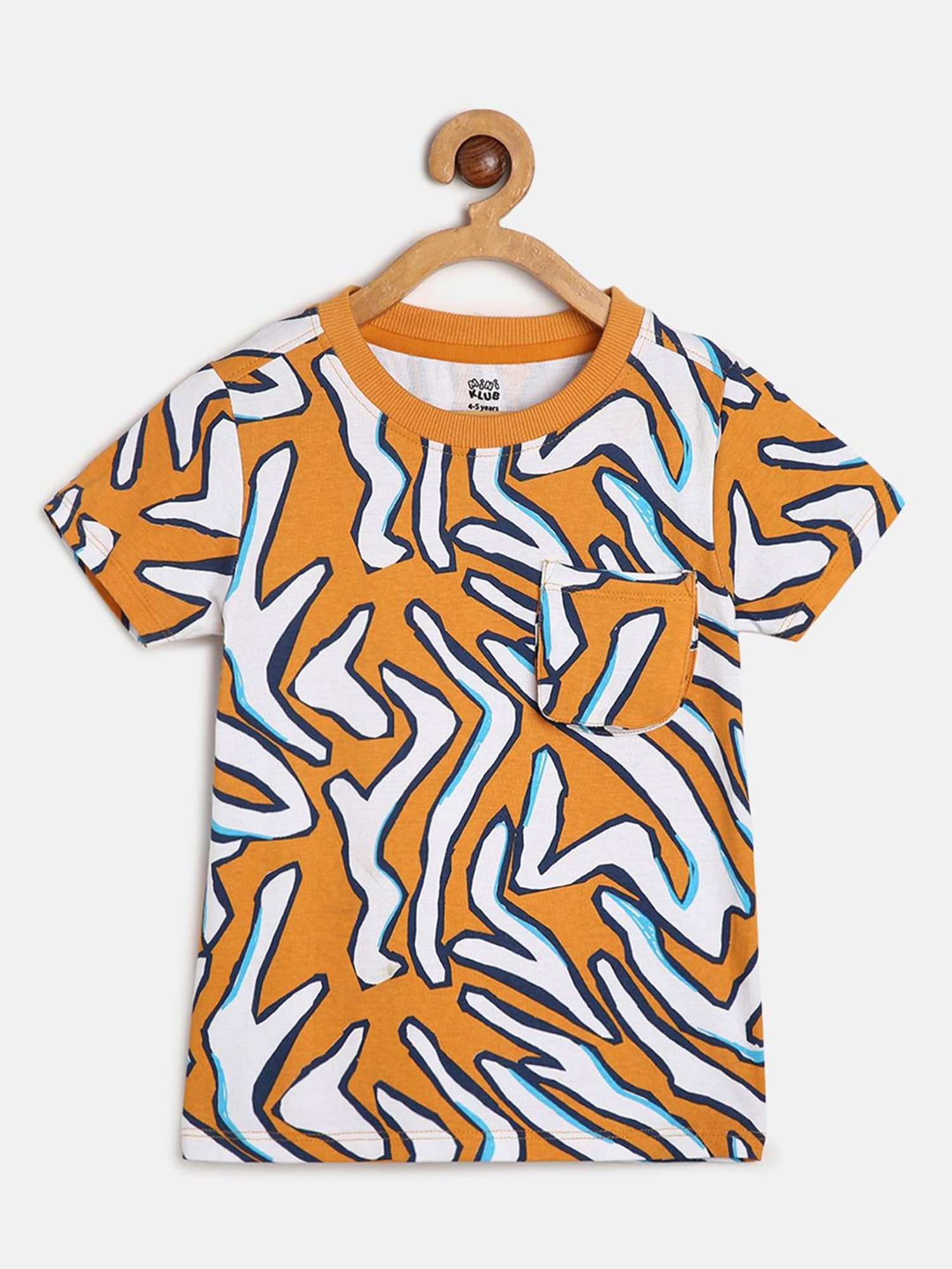 MINIKLUB Kids White & Brown Printed T-Shirt