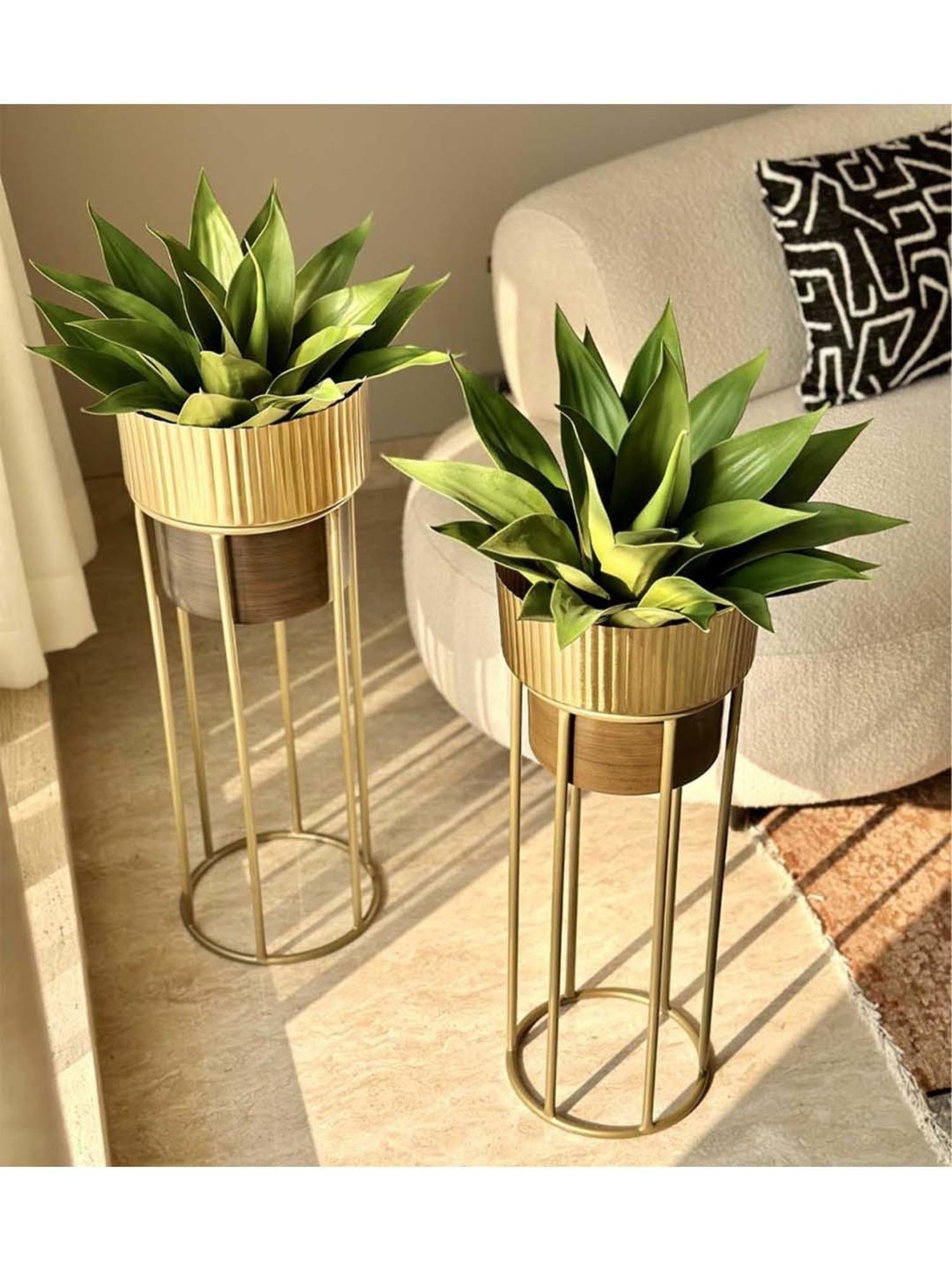 Mason Home Gold & Brown Brooklyn Fluted Planter (Set Of 2)