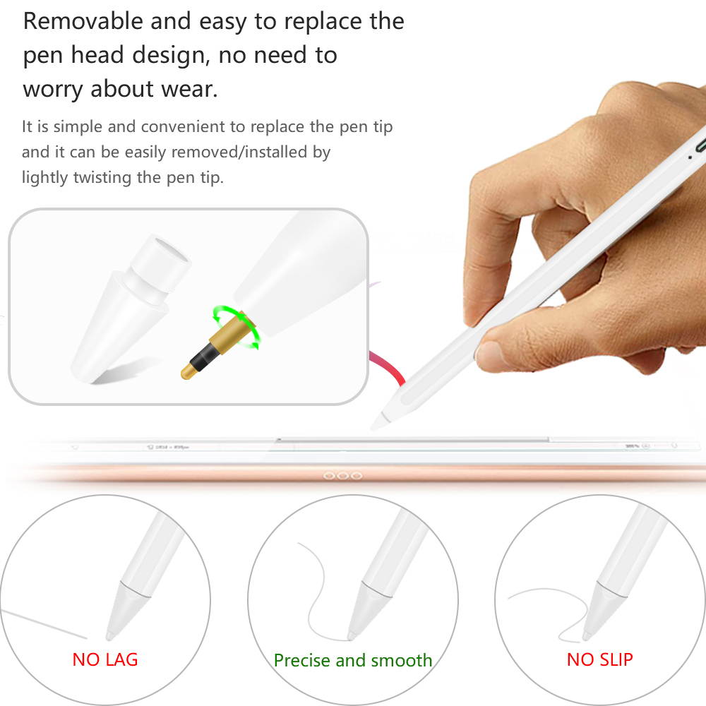 Mignova Stylus Pen for iPad 2021 Model 4th Gen Magnetic, Rechargeable, Palm Rejection, Compatible with Apple iPad Pro 11"/12.9" 2018/2020, iPad 6th/7th/8th Gen iPad Mini 5th Gen, iPad Air 3rd/4th Gen