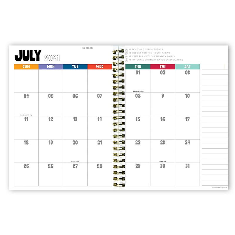 2021-22 Academic Planner 6" x 8" Halftone Flowers Daily/Weekly/Monthly - The Time Factory