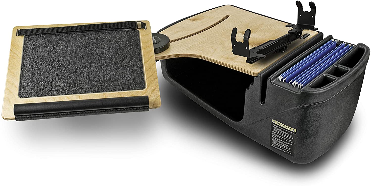 AutoExec AUE10041 Reach Front Seat Car Desk Birch Finish with Printer Stand