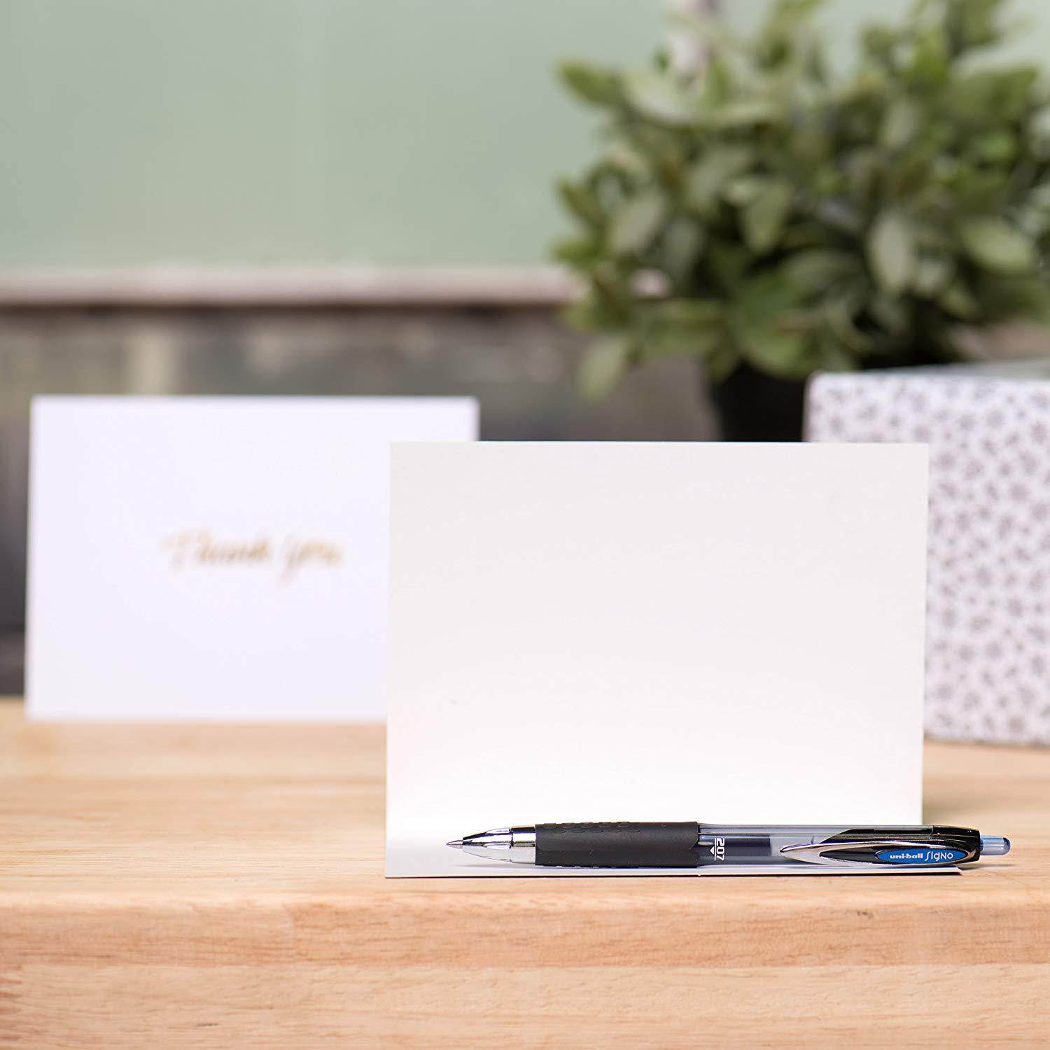 100 Thank You Cards - White Bulk Note Cards with Gold Foil Embossed Letters - Perfect for Your Wedding, Baby Shower, Business, Graduation, Bridal Shower, Birthday, Engagement