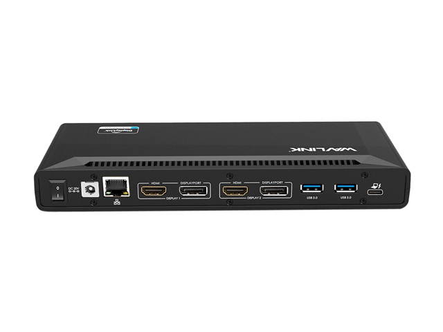 Wavlink USB C Dual 4K HDMI&DP Universal Docking, with 60W Power Delivery, Dual 4K@60Hz, Single 5K@60Hz Displaylink Dock 2 x HDMI, 2 x DisplayPort, Gigabit Ethernet, 2 x USB-C Ports, 4 x USB 3.0, Audio