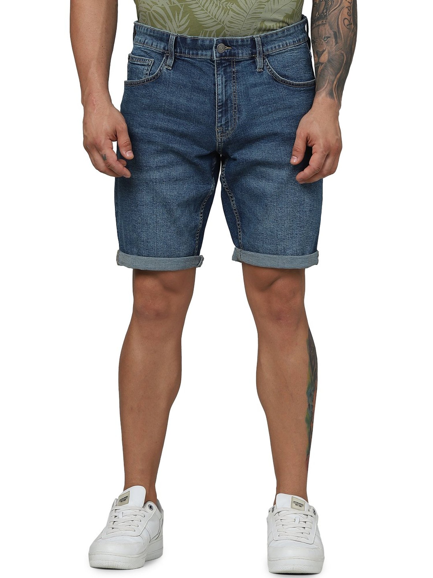 celio* Blue Slim Fit Denim Shorts
