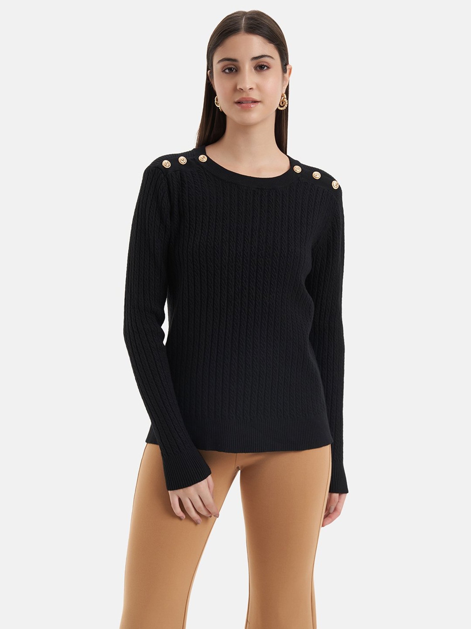 Kazo Black Striped Pullover