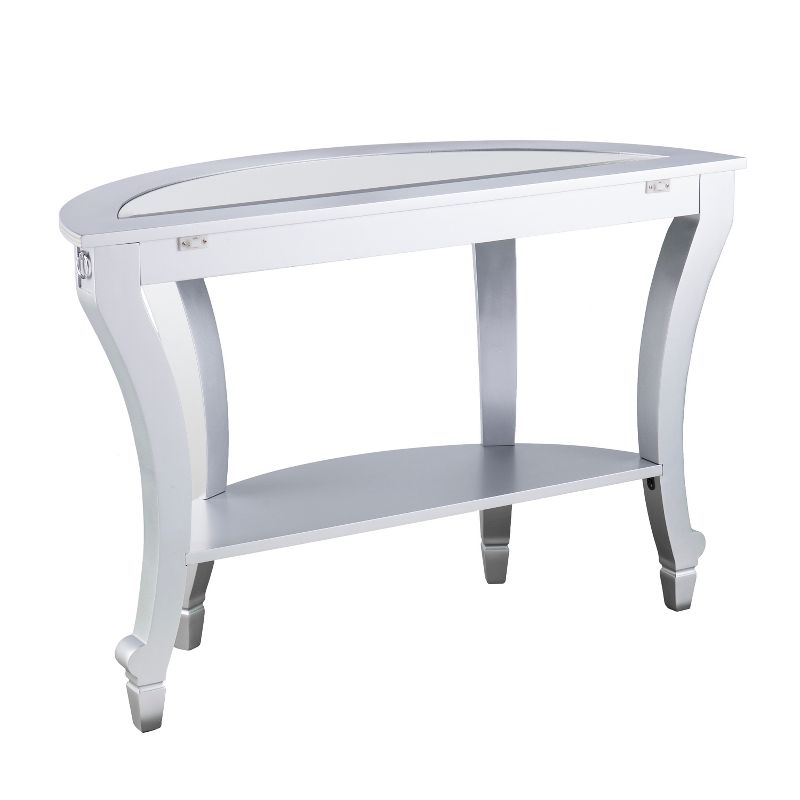 Lupina Glam Demilune Console Table Matte silver - Aiden Lane