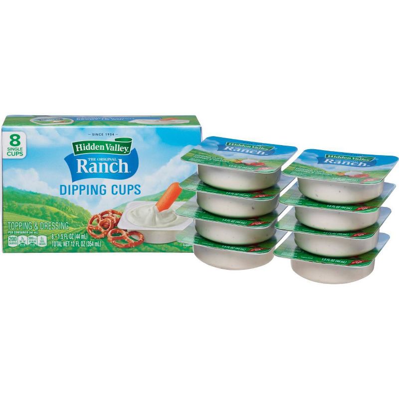 Hidden Valley Original Ranch Salad Dressing To Go Cups - 1.5fl oz/8pk