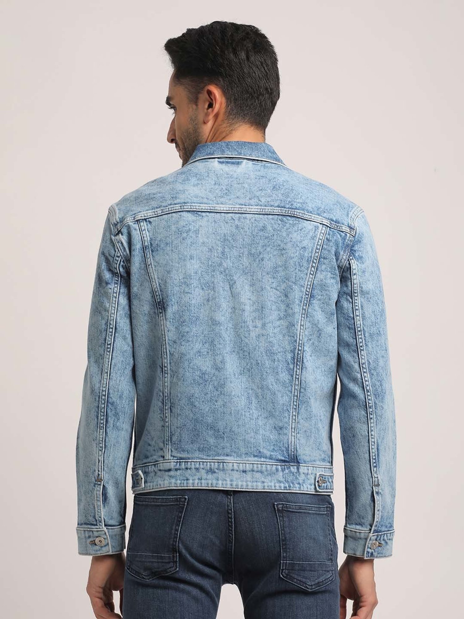 EVERBLUE Light Blue Regular Fit Denim Jacket