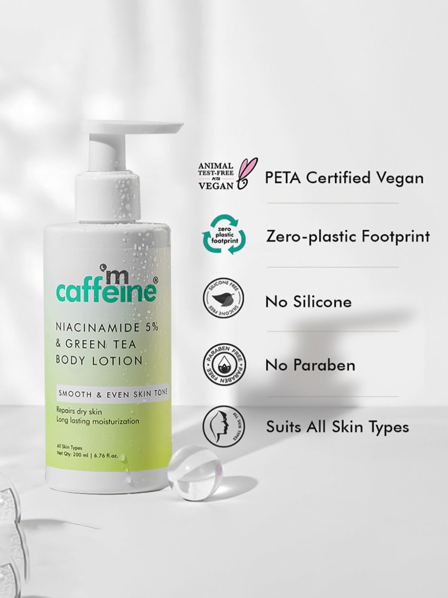 mCaffeine 5% Niacinamide & Green Tea Body Lotion - 200 ml