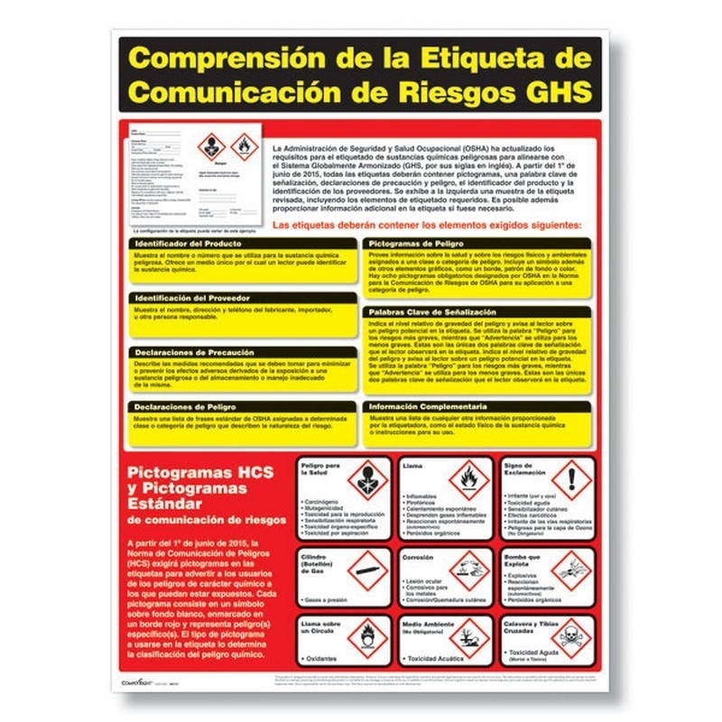 ComplyRight GHS Hazard Communication Training Poster (Spanish). 18" x 24" - 1 per Pack