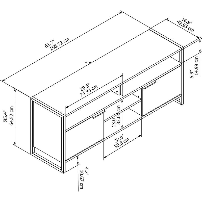 Atria 62" TV Stand Charcoal Gray - Kathy Ireland Home