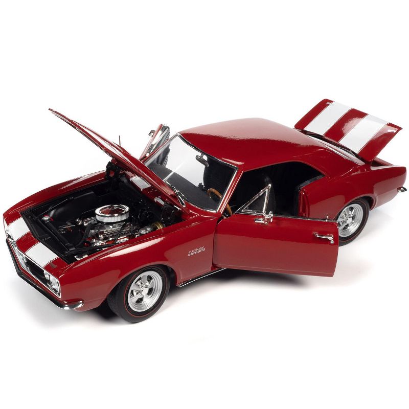 1967 Chevrolet Camaro Z/28 Nickey Hardtop Bolero Red with White Stripes "Muscle Car & Corvette Nationals" (MCACN) 1/18 Diecast Model Car by Autoworld