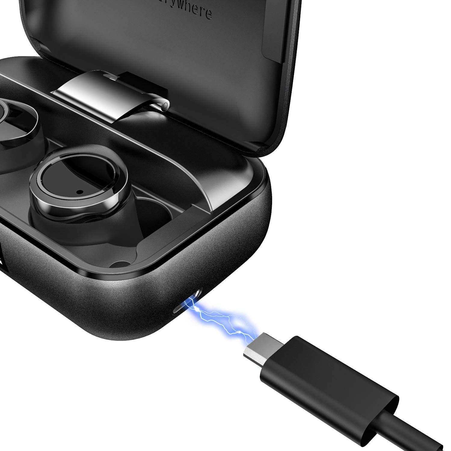 5pcs TWS Bluetooth 5.0 Wireless Earbuds With 4000Amh Charging Case IPX7 Waterproof TWS Stereo Headphones in-Ear Built-in Mic Headset Premium Sound with Deep Bass for Sport - Black