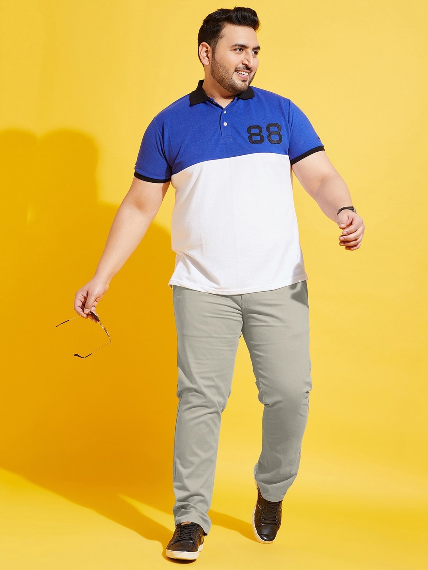 Bigbanana Plus Size Beige Cotton Regular Fit Trousers